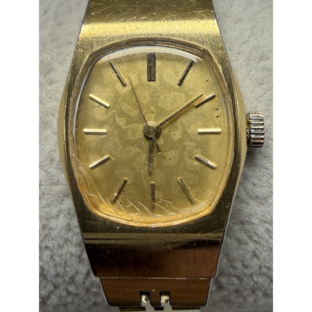 Pulsar Y481-5120 New Battery Ladies Watch Vintage 18MM 6" Gold Tone